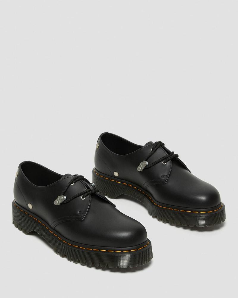 Men's Dr Martens 1461 Bex Stud Leather Oxfords Shoes Black | AU 588VRW